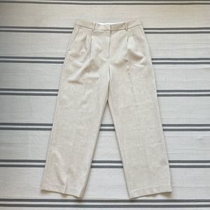 Aritzia Wilfred Effortless Pants High-Rise Wide-Leg Beige Size 12 (Set Avail)